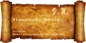 Visnyovszki Martin névjegykártya